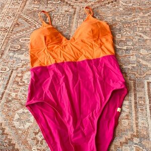 Summersalt Two-Tone Swimsuit in Orange and Pink